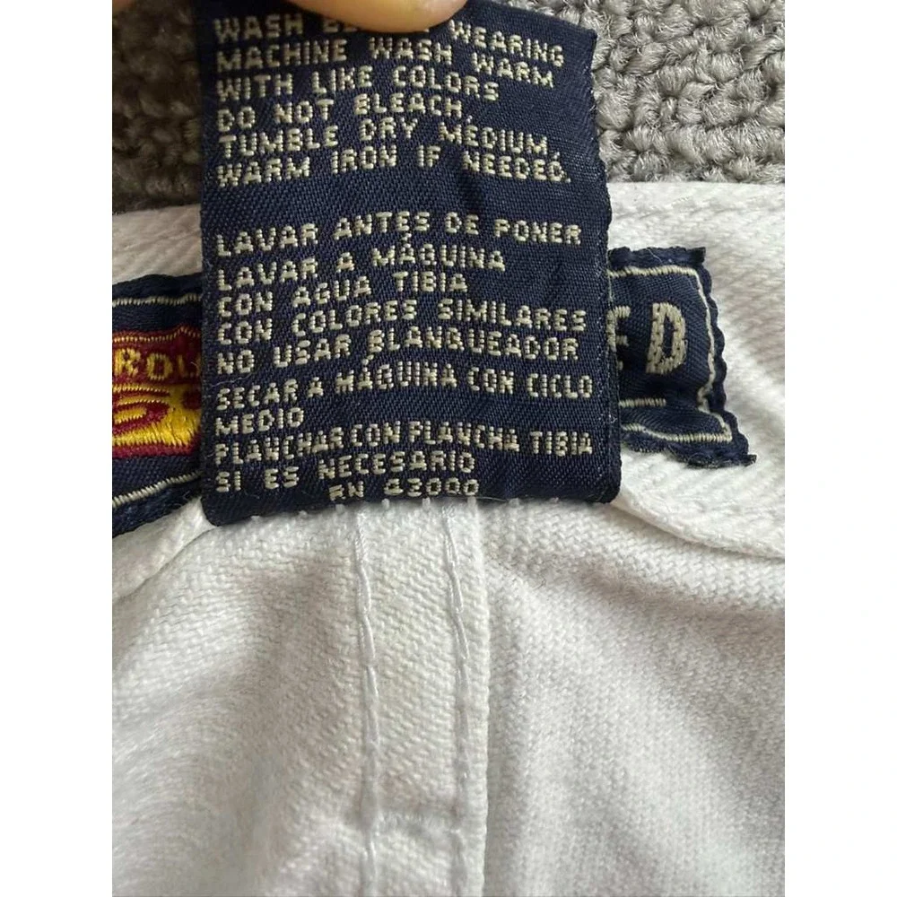 Vintage Route 66 Shorts Women 11/12 White Relaxed Fit‎ Denim High Waisted Cuffed